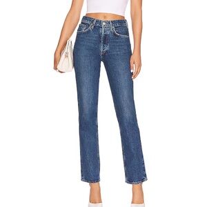 EUC - AGOLDE Lana Mid Rise Straight Leg Denim